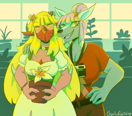 Shaded halfbody + add char + simple bg (est. $43 USD)